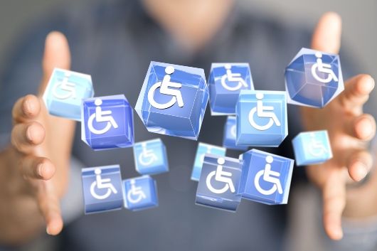 Wheelchairs cube with wheelchairs